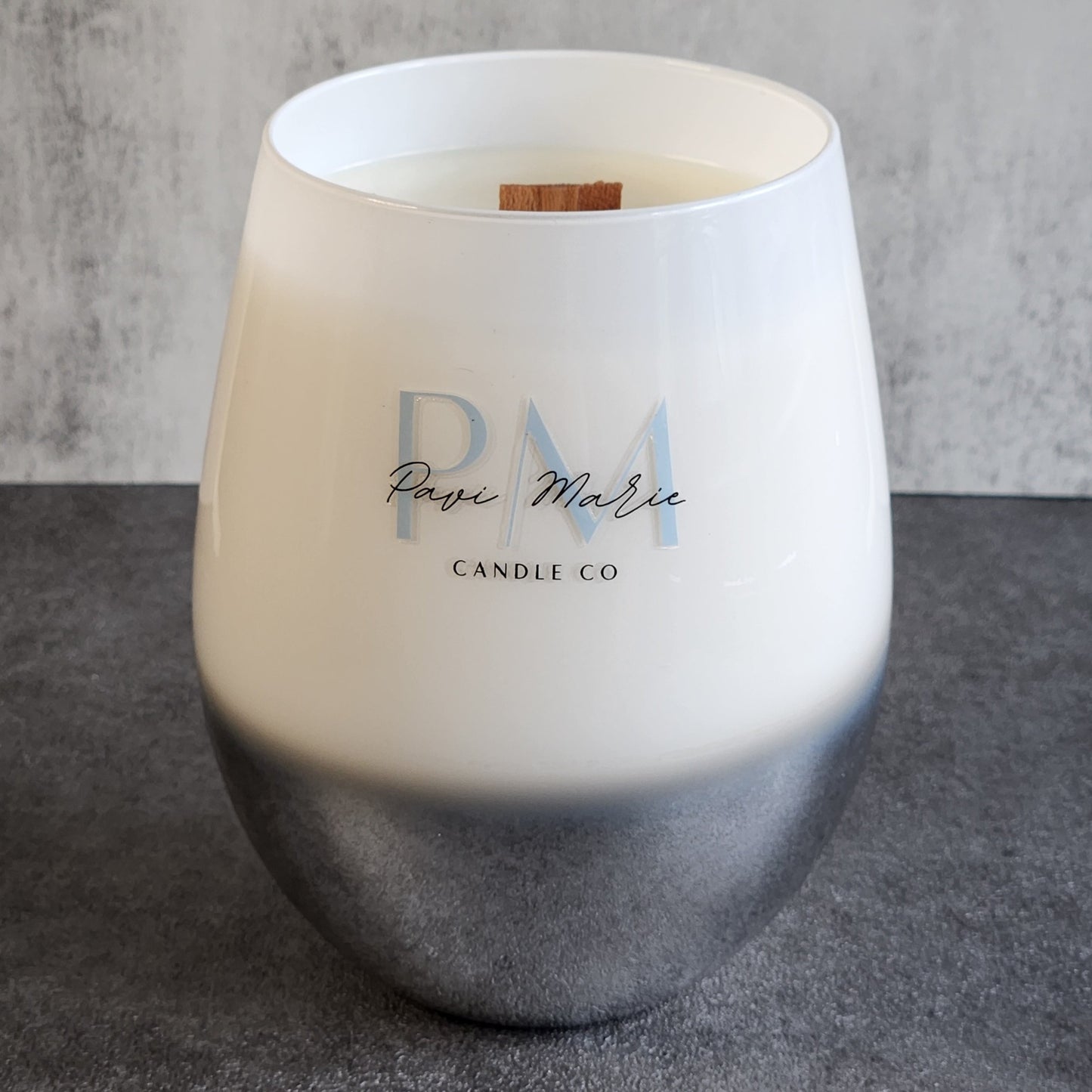 Wine Glass Scented Candle - Silver White