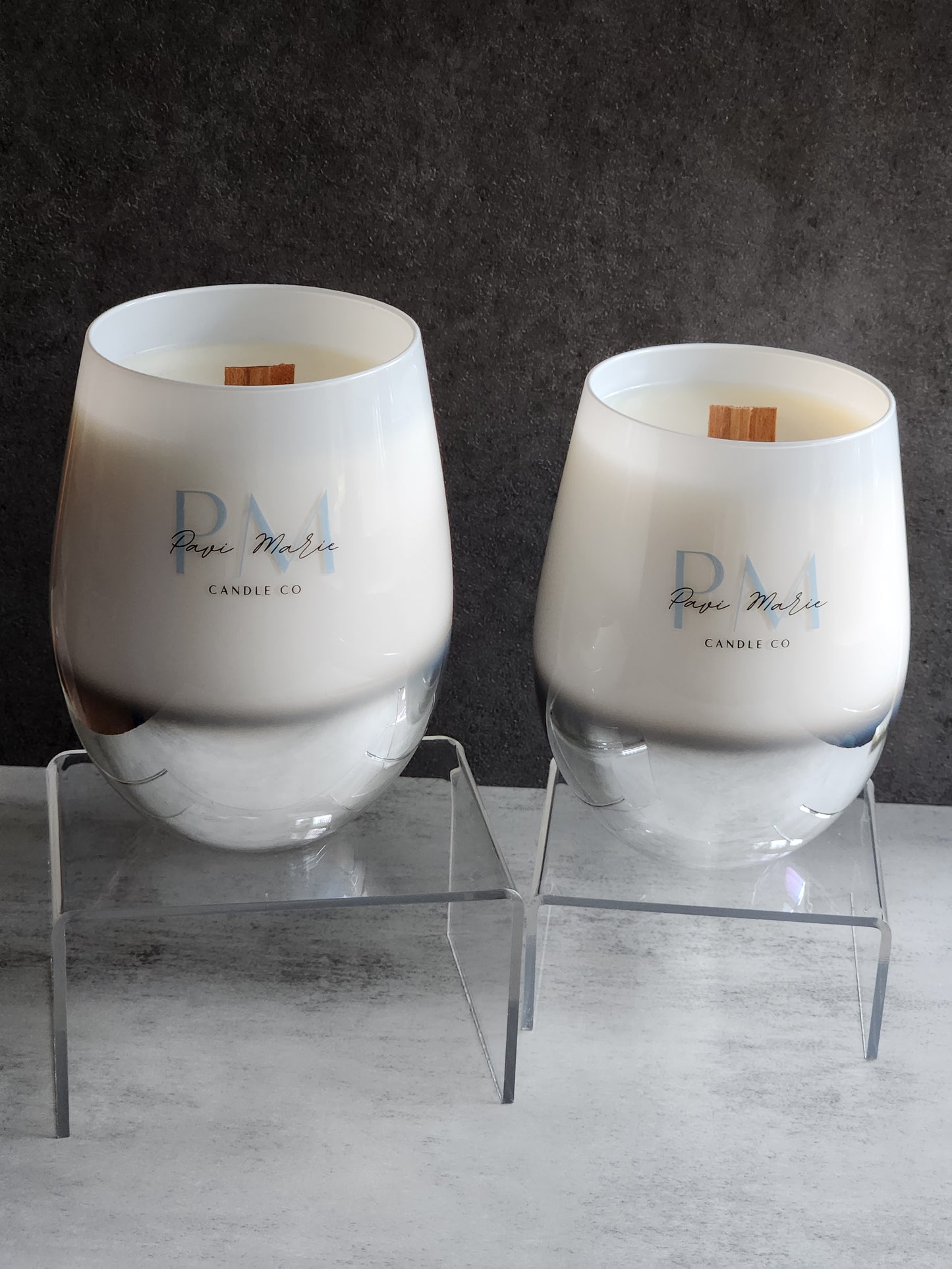 Two Wine Glass Scented Candles Gift Set